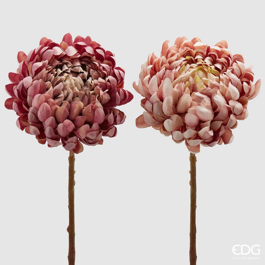 Künstlicher Zweig mit Chrysanthemen, 65 cm hoch, hell-/dunkelrosa – Peragashop
