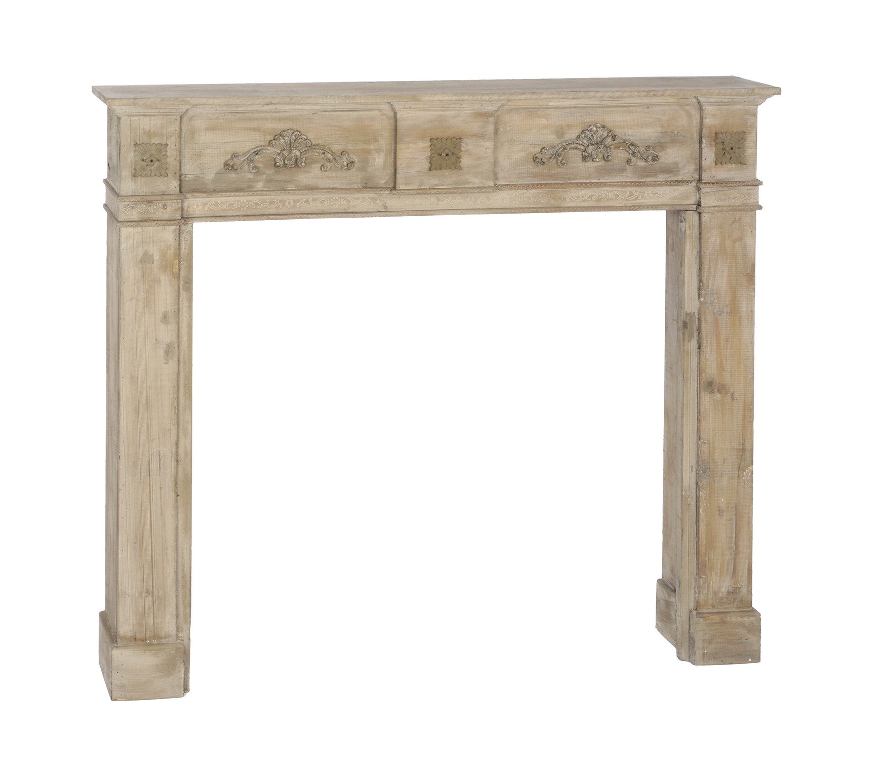 Dekorativer Kaminrahmen aus antikisiertem Holz, 137 x 113 x 20 cm – Peragashop