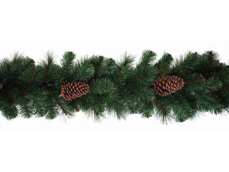 Grüne Girlande mit Tannenzapfen, H 270 cm, Ø 27 cm – Peragashop