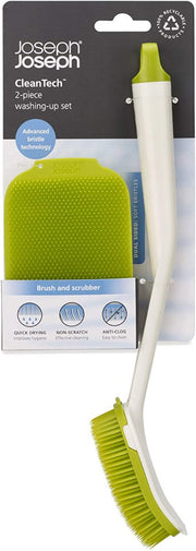 SET SPAZZOLA+SCRUBBER CLEANTECH  PER STOVIGLIE VERDE