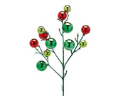 Ramo decorativo natalizio 53cm multicolor con 12 palline EDG