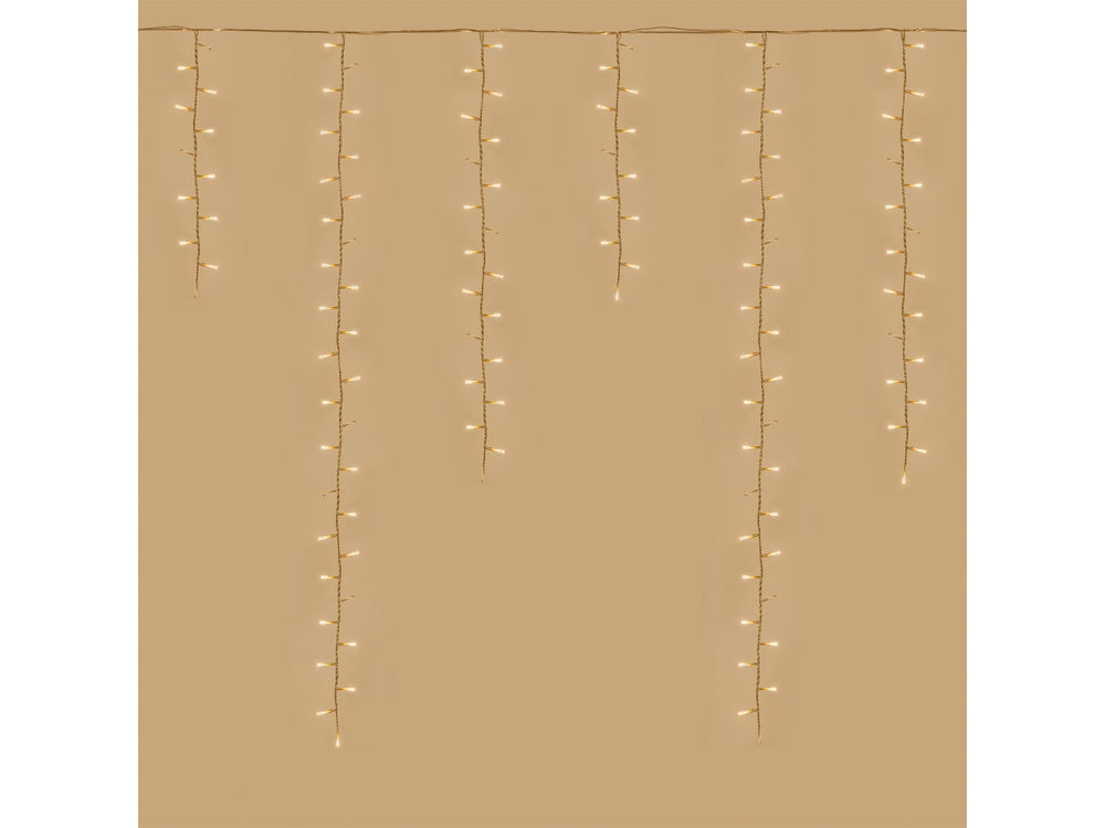 Lichtervorhang 384 Ice Cluster 340x80cm warmweiß transparentes Kabel Peraga Christmas