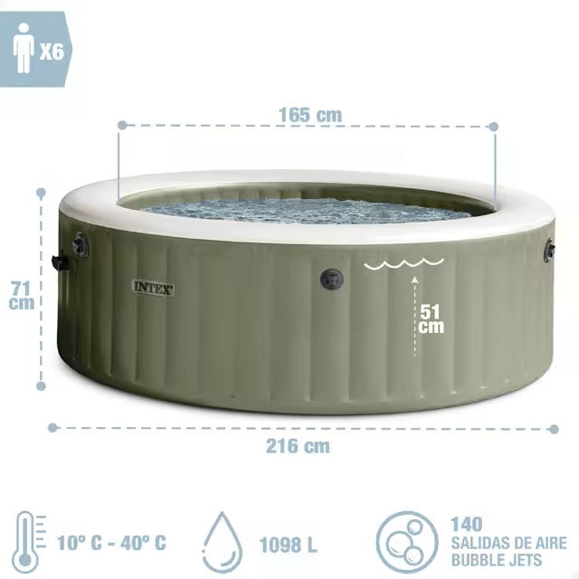 Intex Whirlpool mit Sprudelmassage, 6-Sitzer, Beige