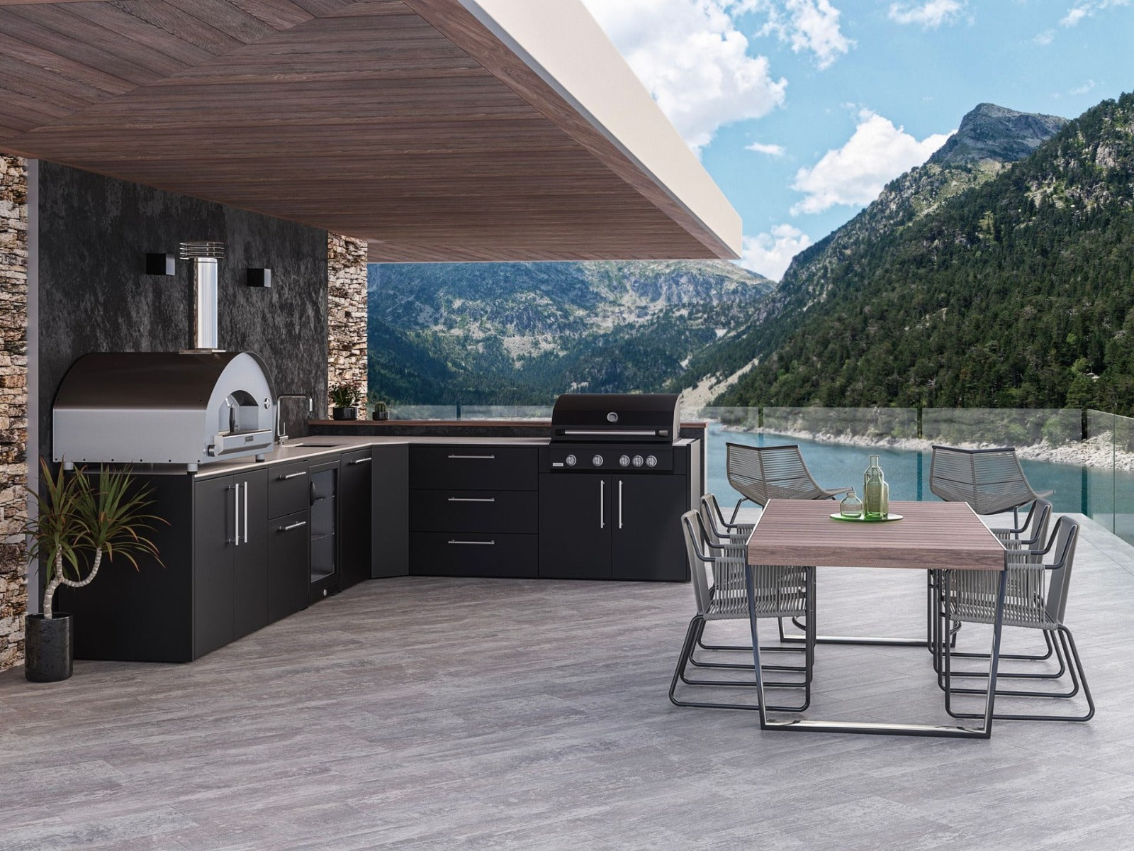 BARBECUE A GAS LUMEN 5 FUOCHI - MODULO PER CUCINA ELYSIA FONTANA FORNI