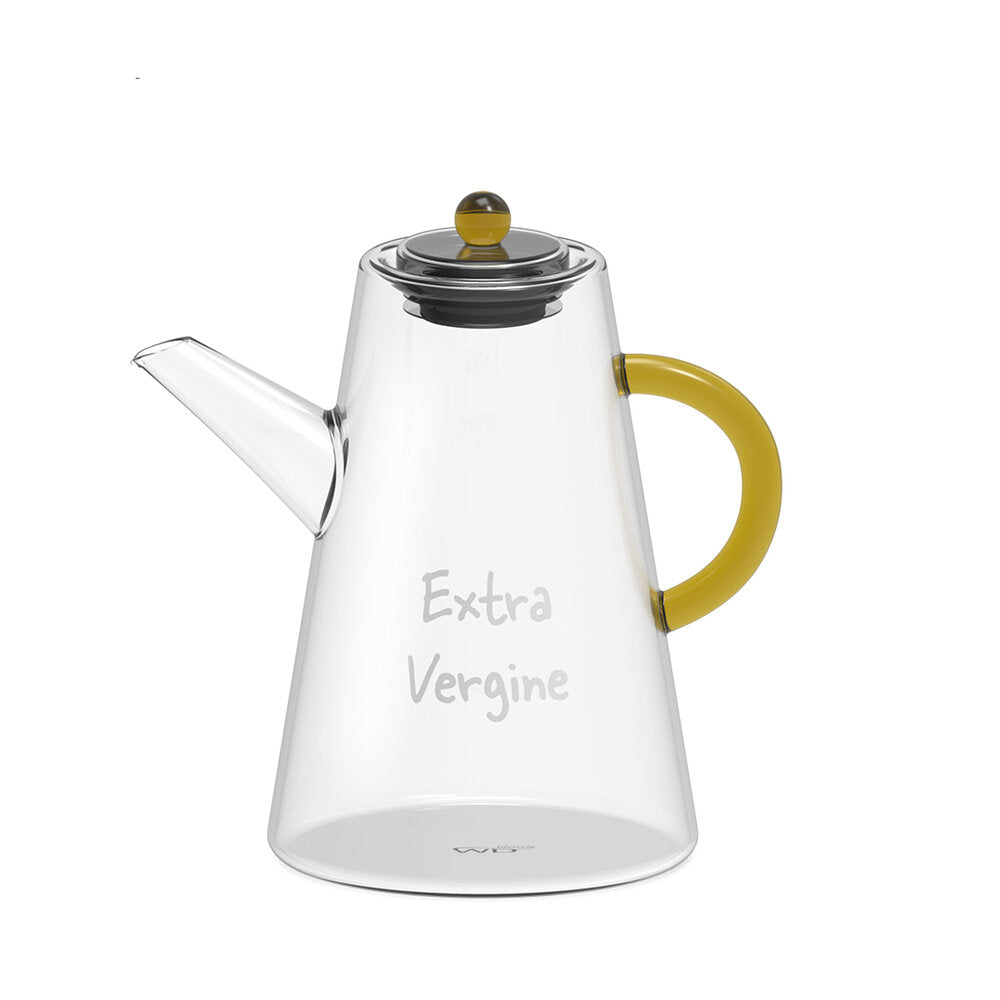 OLIERA IN VETRO CON MANICO GIALLO 500ML