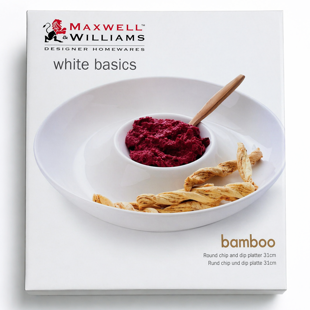 Piatto da portata tondo con ciotola centrale per salse Maxwell & Williams