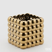 VASO CUBO SFERE H17X17,5X17,5CM ORO