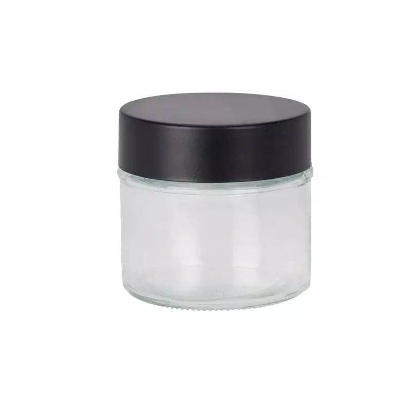 Barattolo in vetro con coperchio a vite, 80ml 6x6cm trasparente/nero