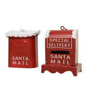 DECORAZIONE MAILBOX IN METALLO CON NEVE APPENDIBILI MODELLO ASSORTITO
