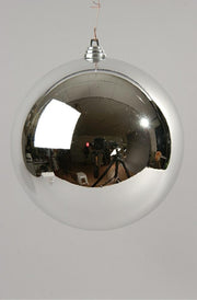 OFFERTA 2 PALLINE DI NATALE ARGENTO LUCIDO 14CM