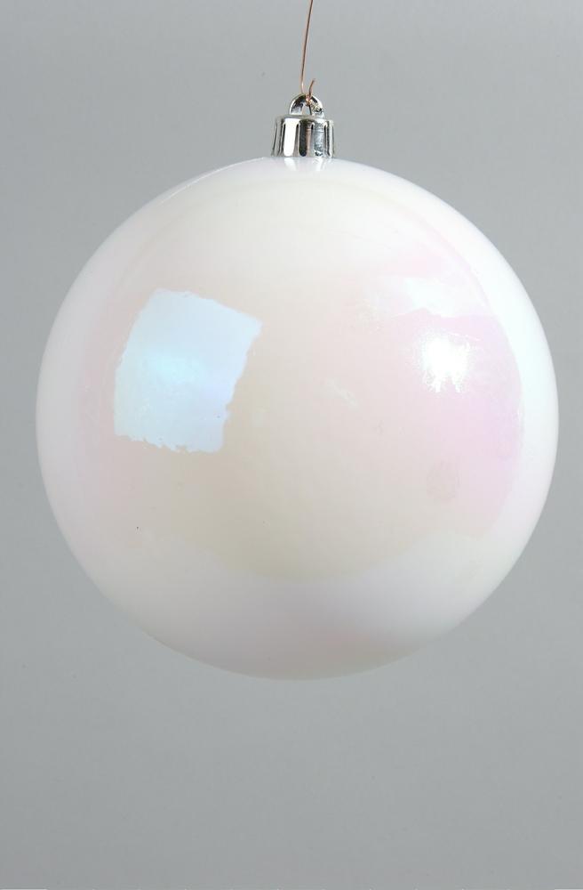 1 PALLINA DI NATALE 14 CM BIANCO IRIDESCENTE