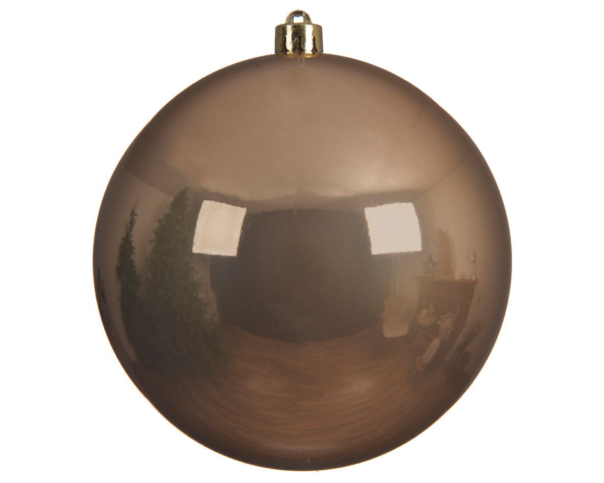 OFFERTA 3 PALLINE DI NATALE 14 CM CAMEL BROWN