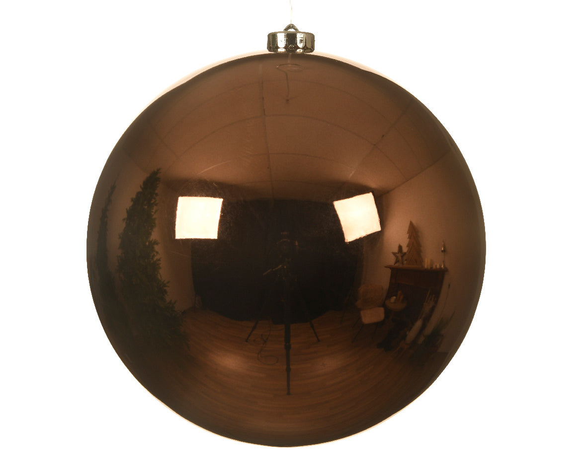 1 PALLINA DI NATALE D.20CM MARRONE