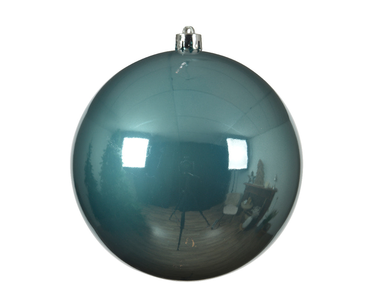 1 PALLINA DI NATALE 20 CM AZZURRO CIELO LUCIDO