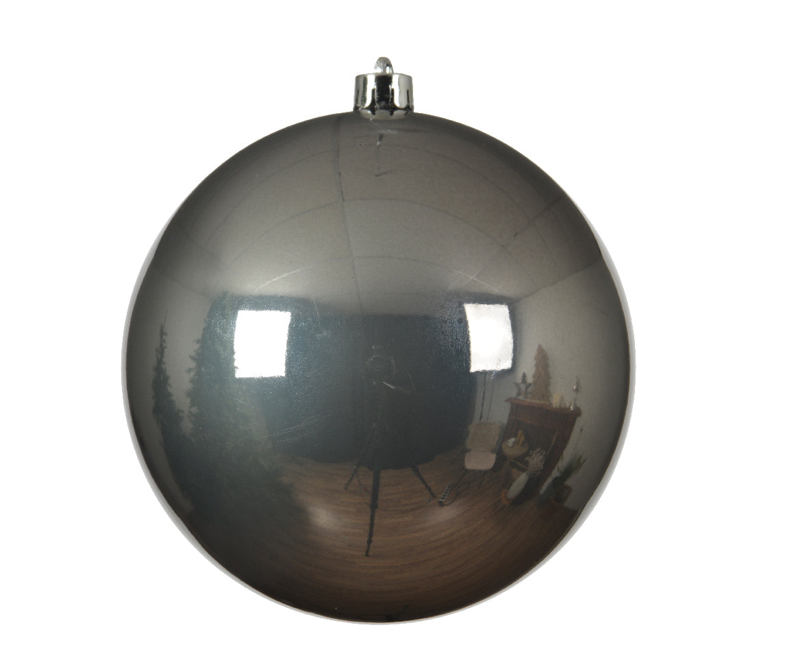 1 PALLINA DI NATALE 20 CM GRIGIO TORTORA LUCIDO