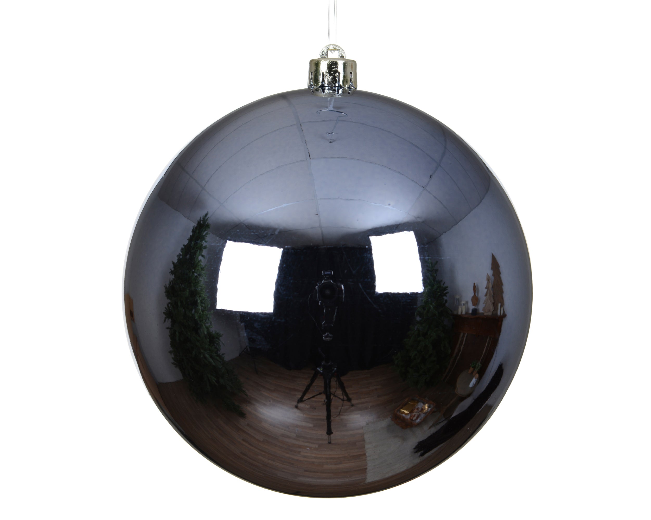 pallina di natale infrangibile lucida D 14 cm azzurro polvere Peraga Christmas