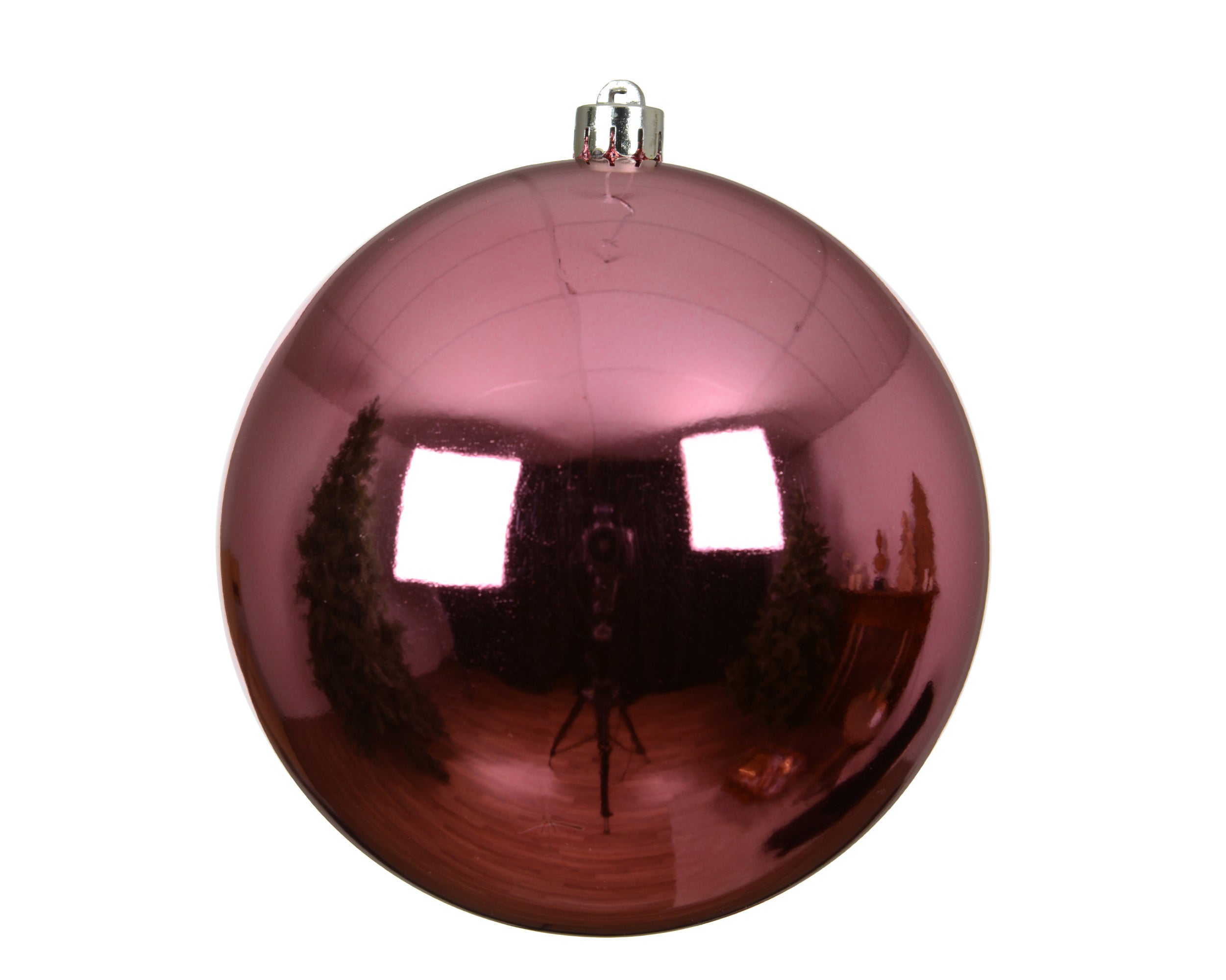 pallina di natale infrangibile lucida D 14 cm rosa tenue Peraga Christmas