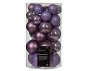 30 PALLINE DI NATALE ASSORTITE COLORE LILLA