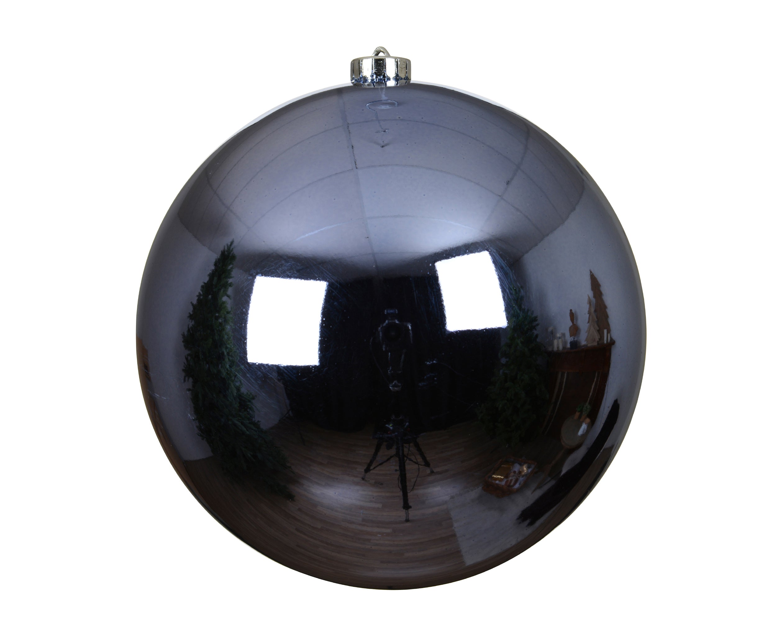 pallina di natale infrangibile lucida D 20 cm azzurro polvere Peraga Christmas
