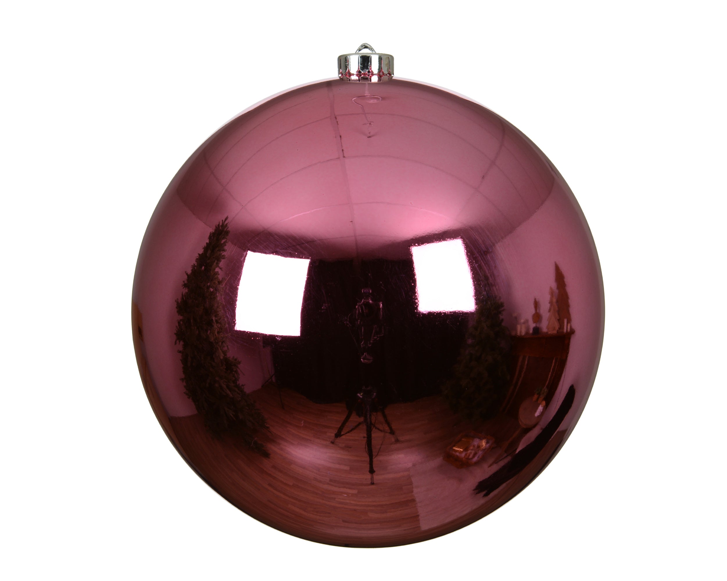 pallina di natale infrangibile lucida D 20 cm rosa tenue Peraga Christmas