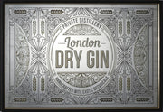 SPECCHIO DA PARETE "LONDON DRY GIN" LIBRARY ORO 100X70CM