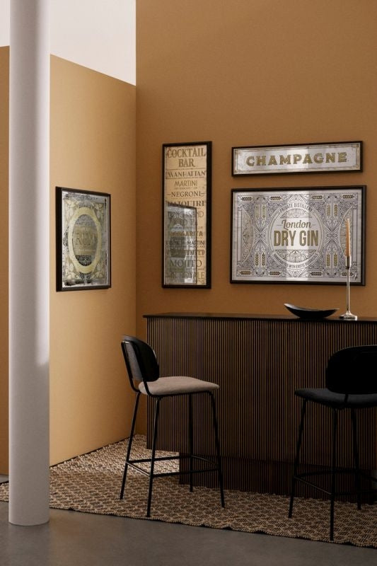 SPECCHIO DA PARETE "CHAMPAGNE" LIBRARY ORO 97X22 CM
