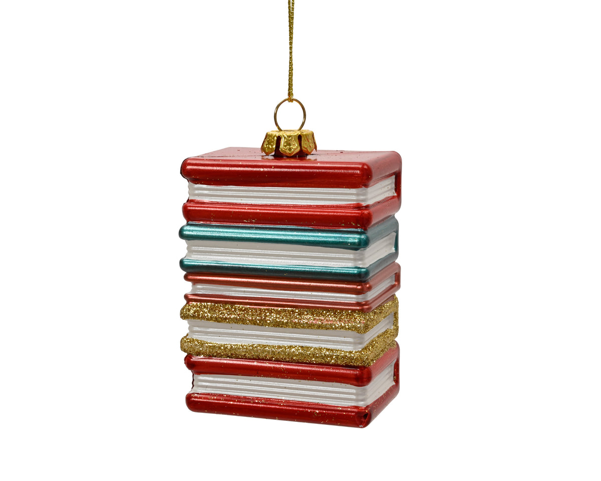 Libro decorativo smaltato glitter 6,1 x 6,7 x 7,9 cm multicolore Peraga Christmas