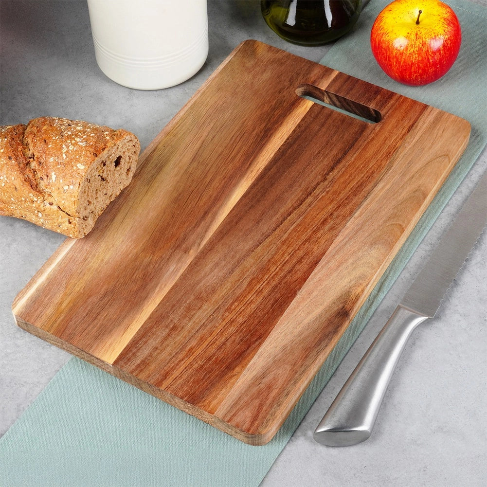 Tagliere Rettangolare in Legno di Acacia con Manico 40x25 cm