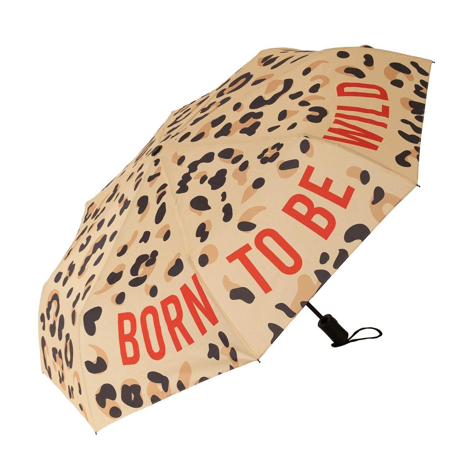 Fisura Ombrello pieghevole “Born to be wild” leopardato, D 96 cm