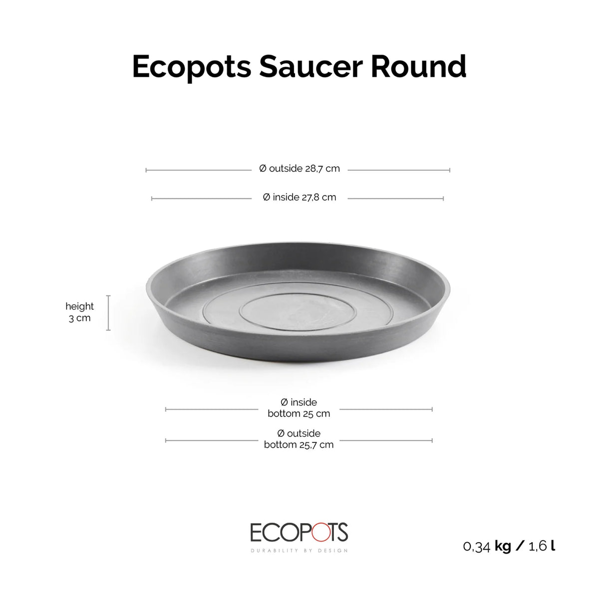 SOUCOUPE RONDE D29X3CM TAUPE