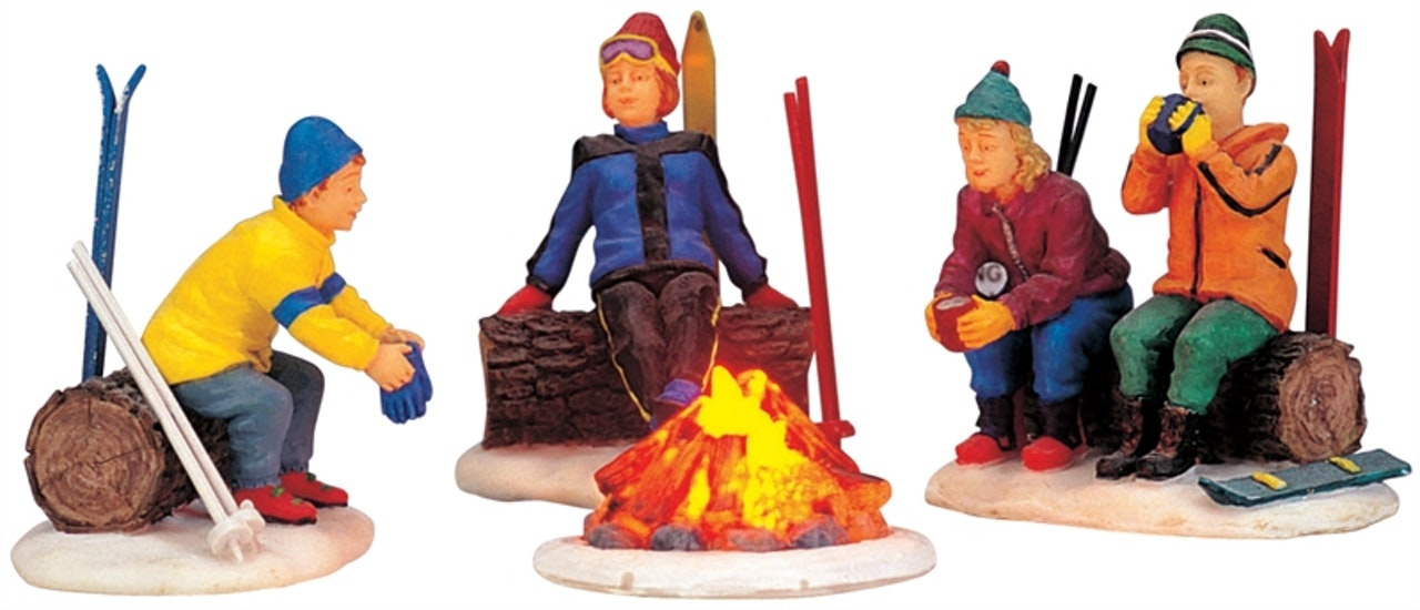 SCIATORI VICINI AL FALO' - SKIERS' CAMP FIRE, SET OF 4