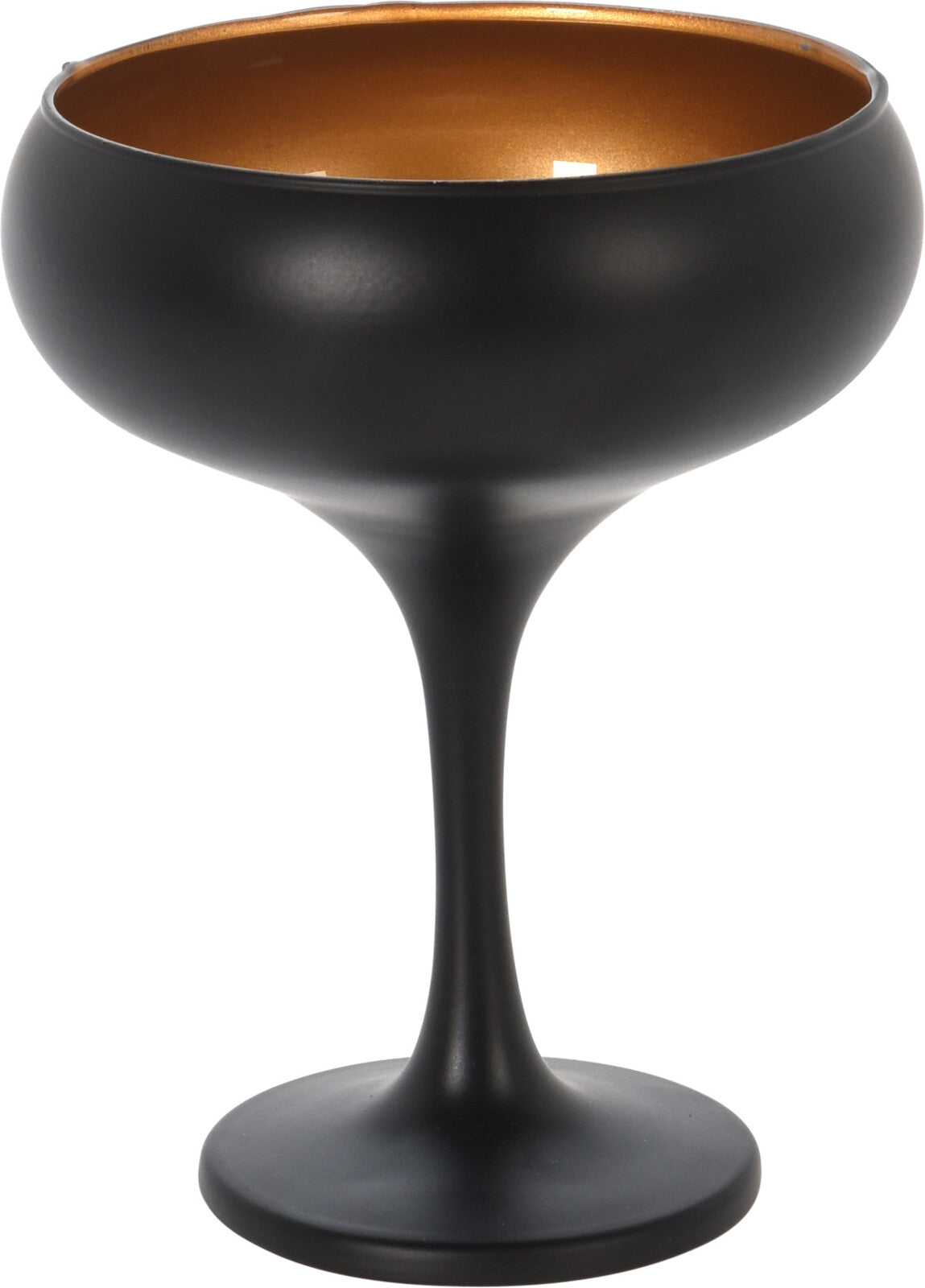BICCHIERE A COPPA IN VETRO NERO E ORO 250ML