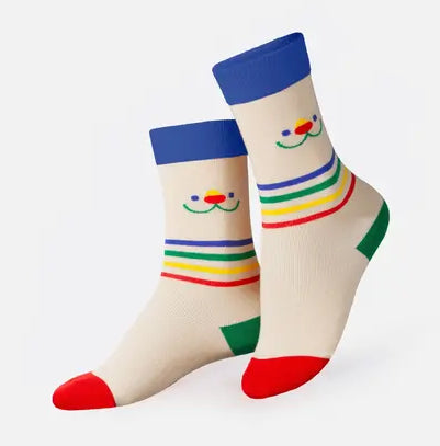 EAT MY SOCKS KIDS CALZINI JOLLY BEAR - BEIGE, BLU E MULTICOLOR