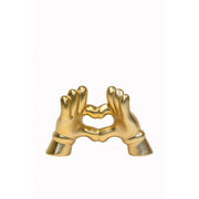 BLOGO Scultura in Ceramica "Touch of Love" - Mani a Cuore Oro