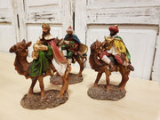 3 STATUINE RE MAGI A CAMMELLO 15CM