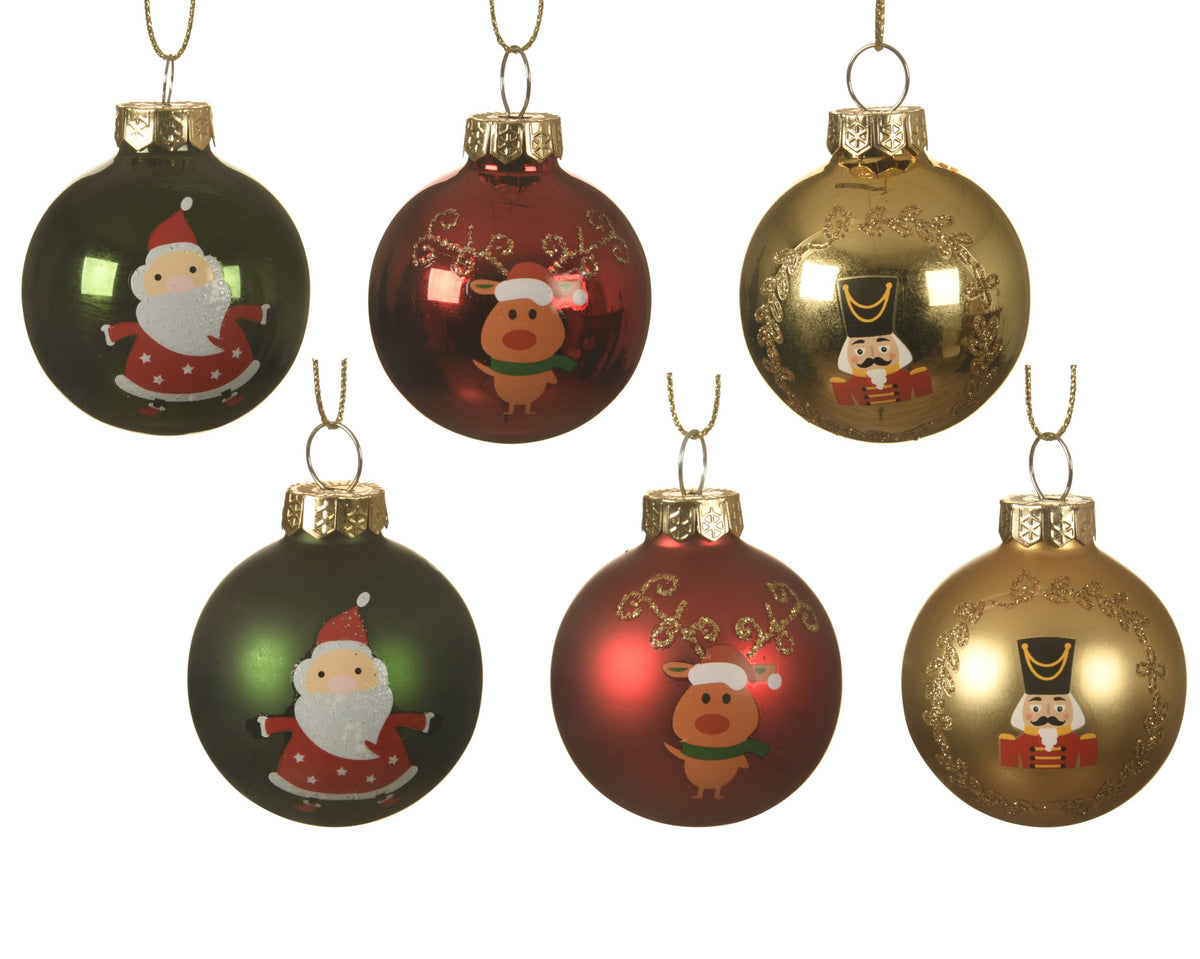 pallina di natale in vetro decori natalizi D 4,5 cm multicolore Peraga Christmas