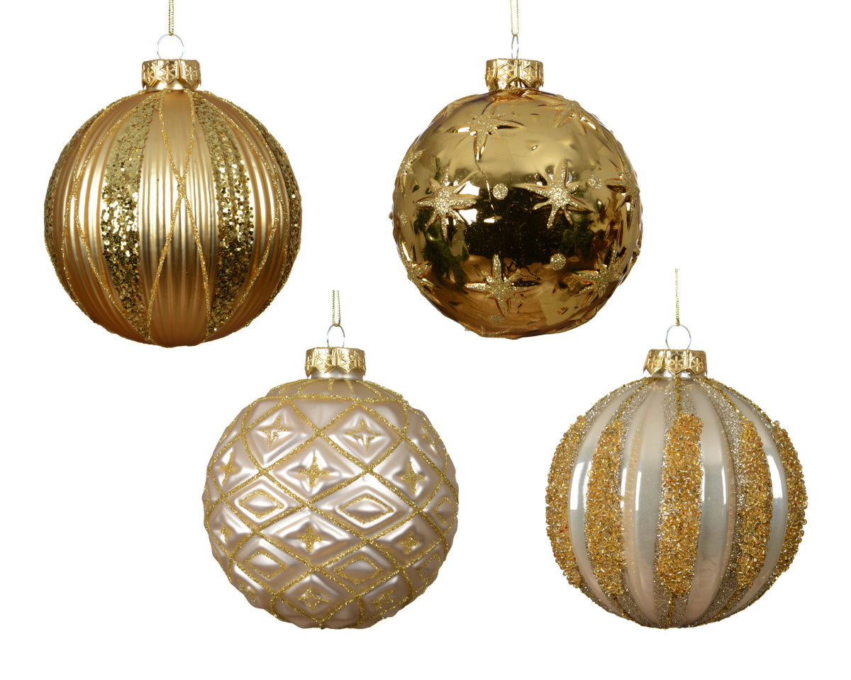 pallina di natale in vetro mix lucido/smaltato/opaco D 10 cm colori modello assortito Peraga Christmas