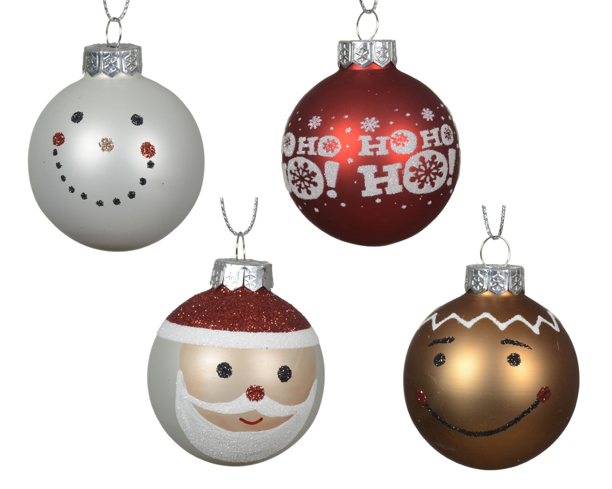 pallina di natale in vetro decorata D 4,5 cm colori modello assortito Peraga Christmas