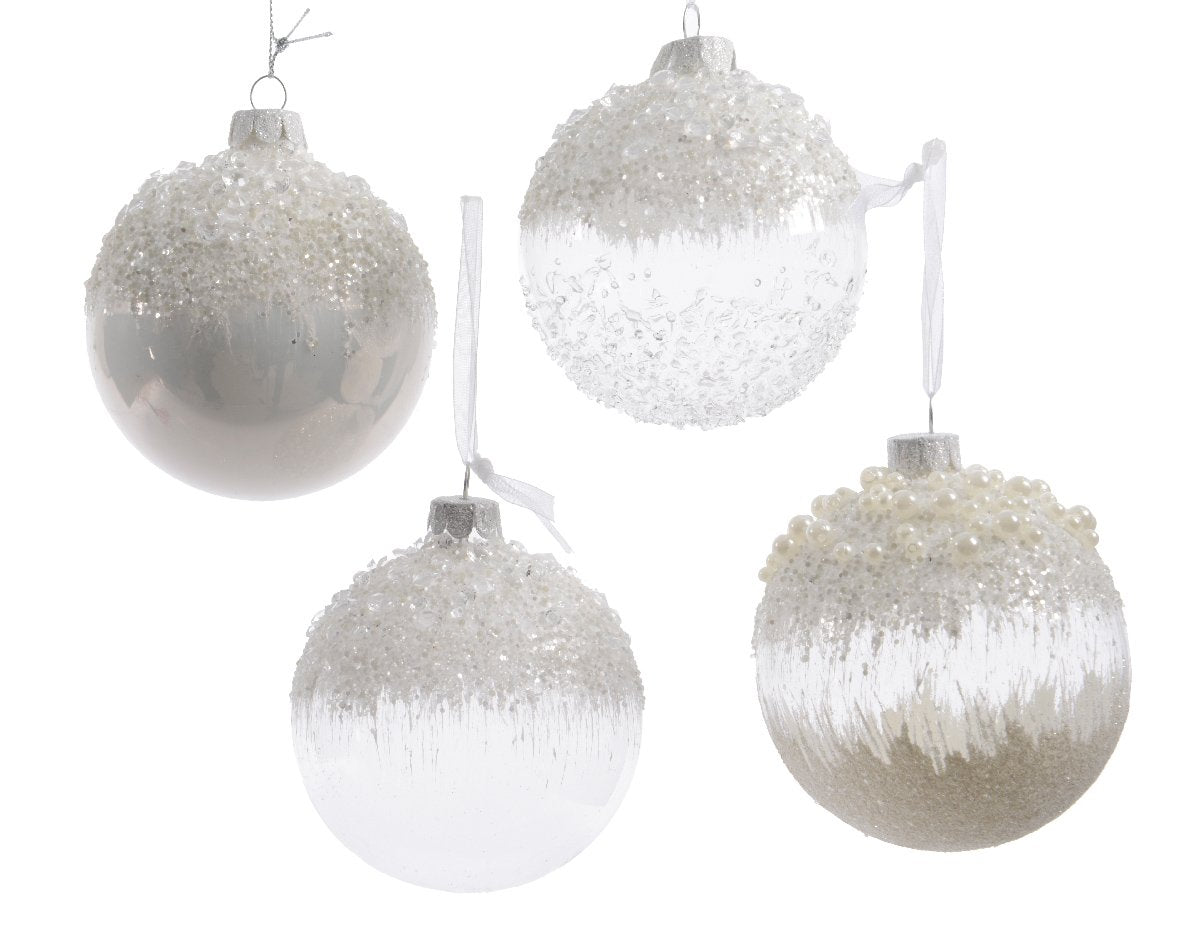 OFFERTA 3 PALLINE 8CM CON PERLINE MIX