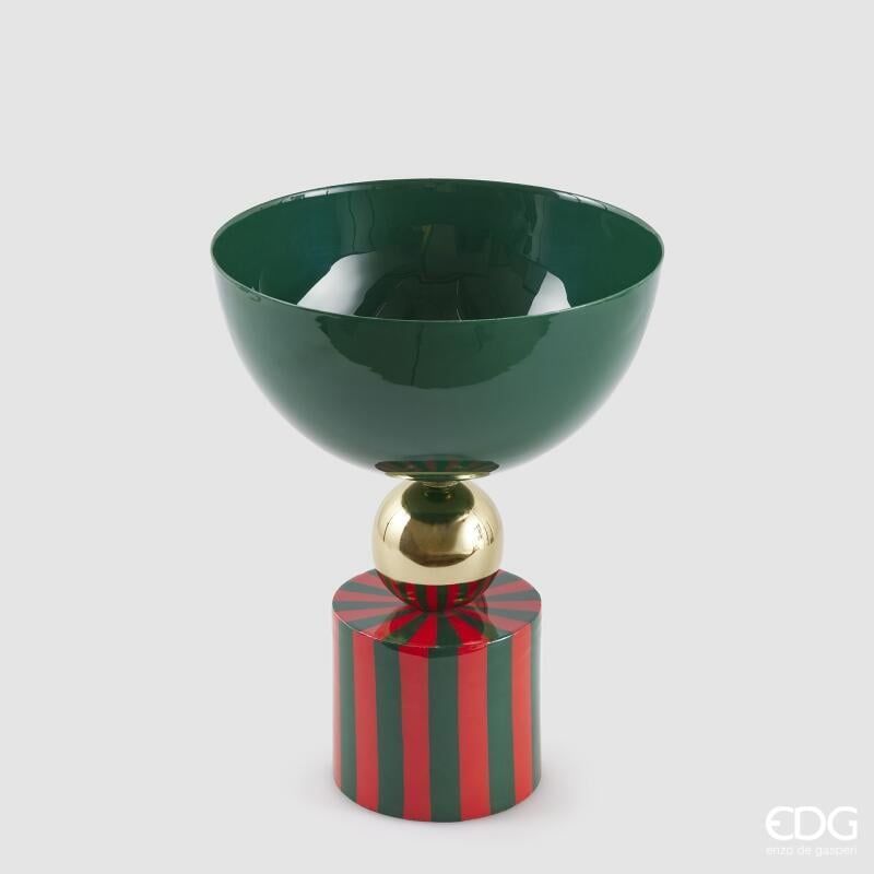 Vaso Righe Coppa H.26 D.20 Verde/Rosso