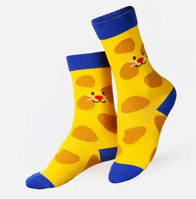 EAT MY SOCKS KIDS CALZINI SMILEY CAT - GIALLO, BLU E MARRONE