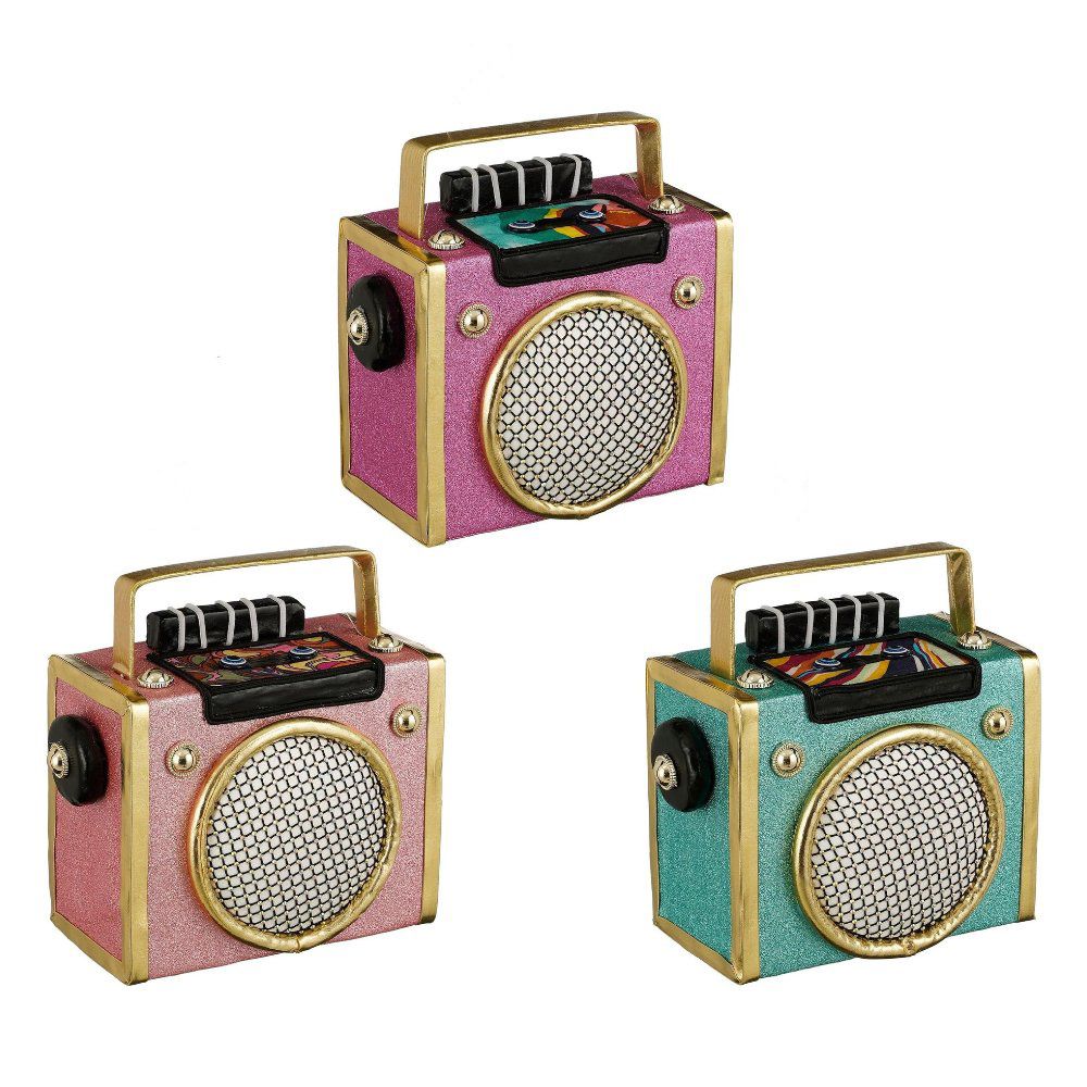 MICA Decorations Decorazione radio retrò 20 cm, colori assortiti