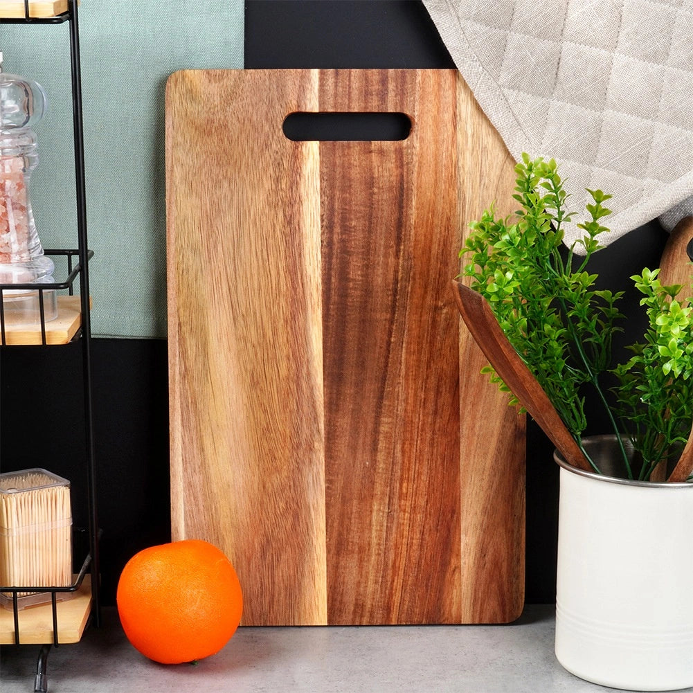 Tagliere Rettangolare in Legno di Acacia con Manico 40x25 cm