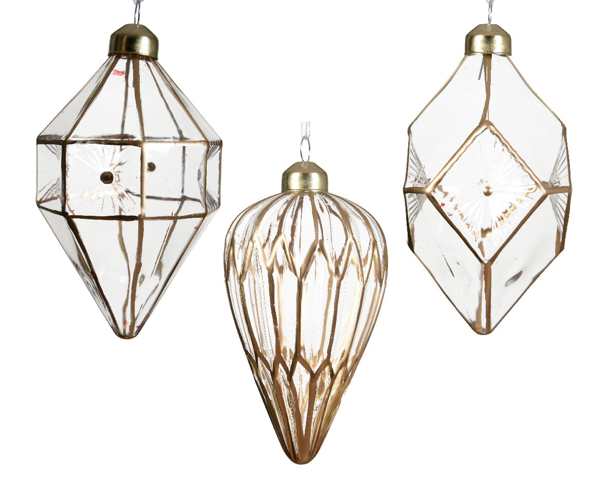 OFFERTA 3 DECORAZIONI APPENDIBILI A TEMA NATALE TRASPARENTE MODELLO ASSORTITO