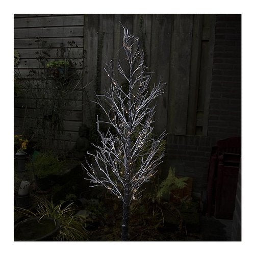 ABETE DI NATALE 96 LED 180CM MARRONE CON NEVE