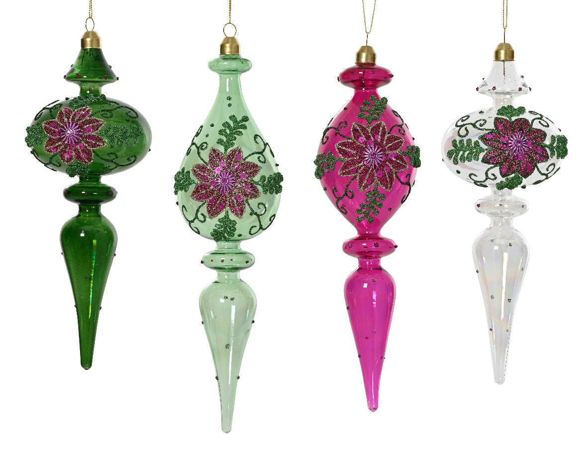 decorazione natalizia appendibile Trasparente con Glitter Multicolore 8.5cm