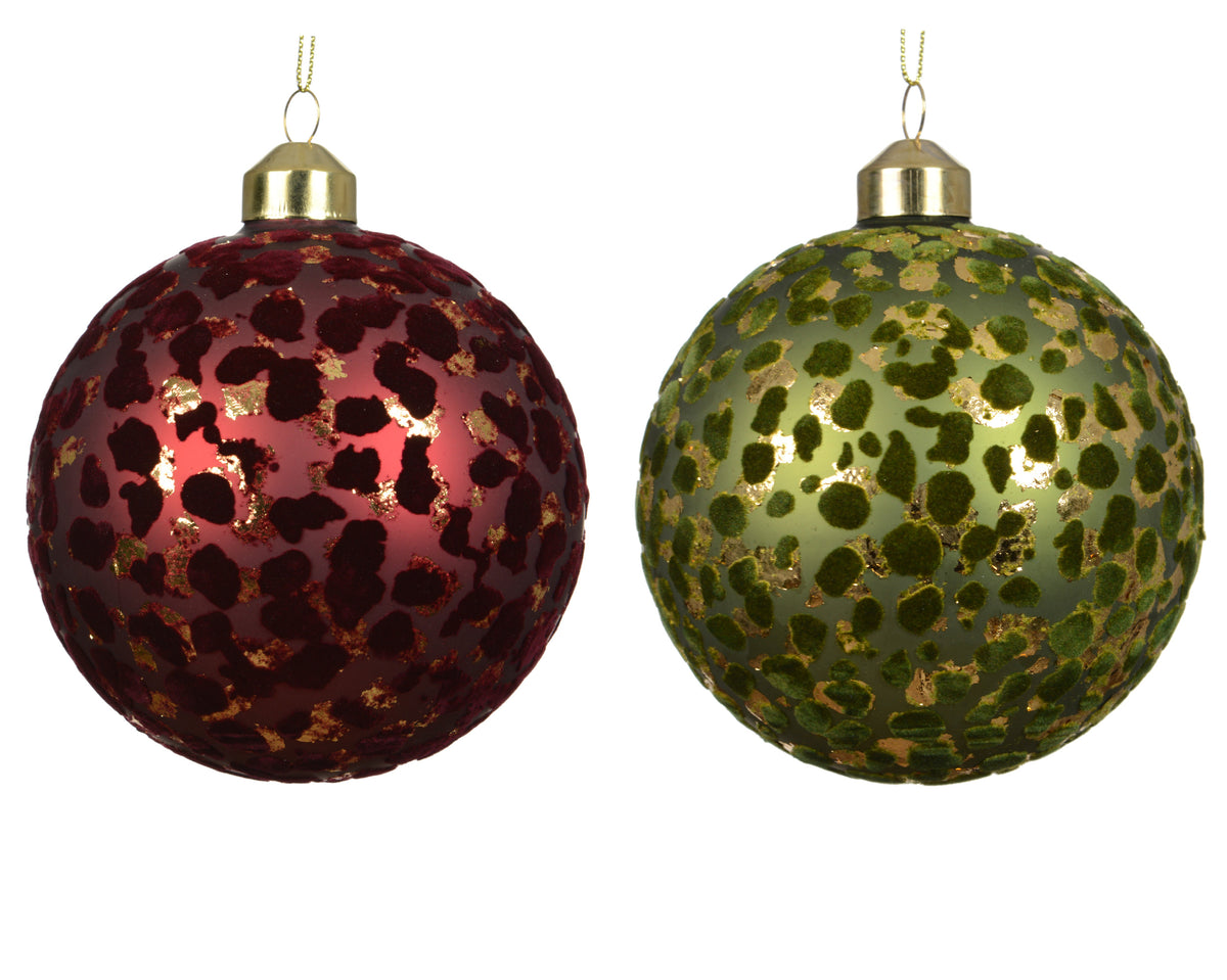 pallina di natale in vetro opaca floccata D 10 cm colori modello assortito Peraga Christmas