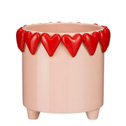 Mica Decorations Vaso con cuori D21 x H18 cm, rosa/rosso