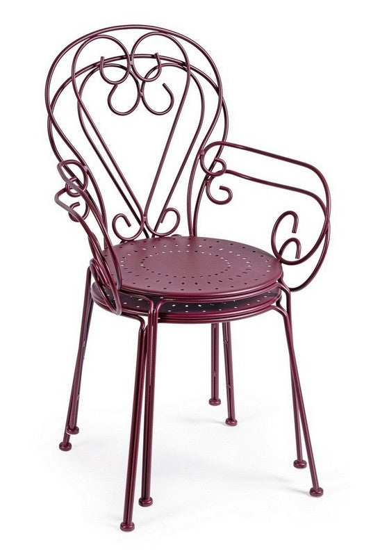 OFFERTA TAVOLO ETIENNE Ø70CM +2 POLTRONE ETIENNE BORDEAUX