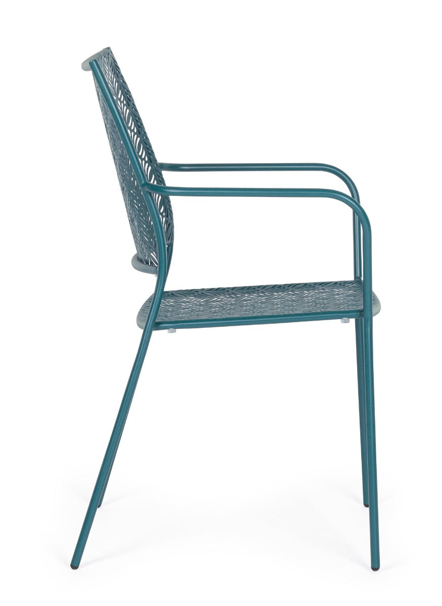 SET TAVOLO DA GIARDINO LIZETTE D.60 + 2 SEDIE LIZETTE CON BRACCIOLI BLU OCEANO